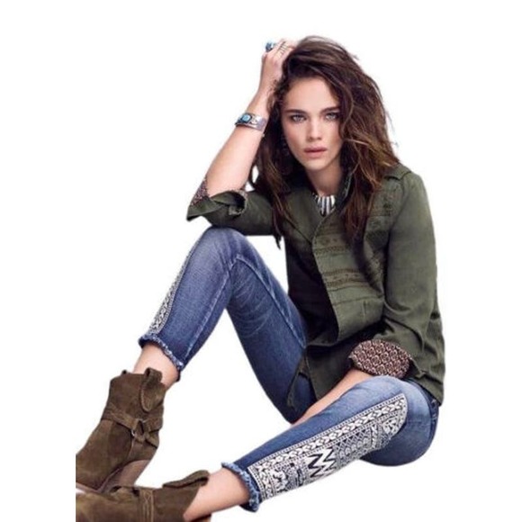 Miss Me Signature‎ Ankle Skinny Born to Be Boho Denim Embroidered Jean. Size 26 - Picture 2 of 15